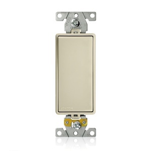 Leviton M5693-I Lev-Lok Decora Plus Single Pole Rocker Switch, Ivory