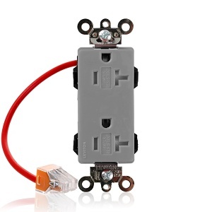 Leviton MT163-SCG Decora Plus Duplex Receptacle Outlet, BX1/10/050, Gray