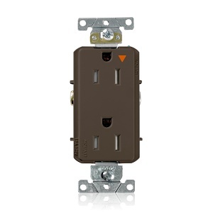 Leviton T1626-IGB Tamper-Resistant Isolated Ground Decora Plus Receptacle, 15A, 125V, Brown