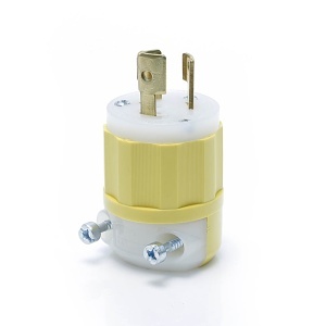 Leviton 4720-CY Connectors, YL Plug Lock 2PO 3WI L5-15P 15A125V