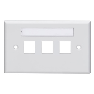 Leviton 42070-3WS Wall Plate, 3-Port Horizontal Single Gang, White