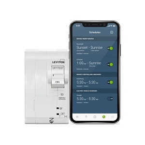 Leviton LB260-GST 60A 2-Pole 2nd Gen Smart GFCI Branch Circuit Breaker with Remote Control, 10 kA