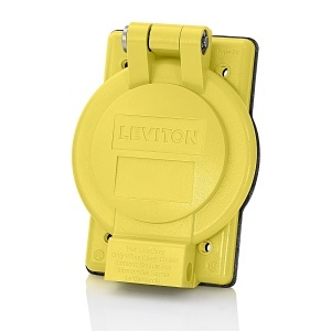 Leviton WP1-YL Locking Cover Wallplate 15A, 15/20A, Straight In/Outlets. Yellow