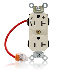 Leviton M5362-1CT Lev-Lok Duplex Receptacle / Outlet, Industrial Grade, 20A, Light Almond