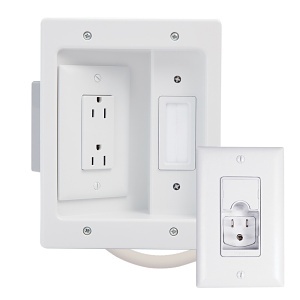 On-Q HT22U2WHR12 Long Range In Wall Pro Power and Cable Management Kit, White