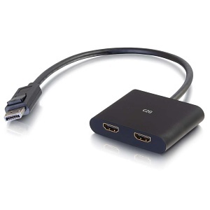 C2G CG54293 DisplayPort 1.2 Male to Dual HDMI Famel MST Hub with USB Micro-B Female 4K Connector