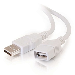 C2G CG26686 USB 2.0 Male to Female Extension Cable, 9.8' (3m), White