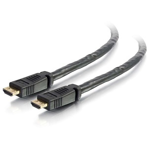 C2G CG42528 Plus Series Standard HDMI Cable with Gripping Connectors, CL2P Plenum Rated, M/M, Black, 15'