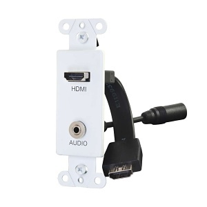 C2G CG-39872 HDMI and 3.5mm Audio Pass Through Decorative Wall Plate, White