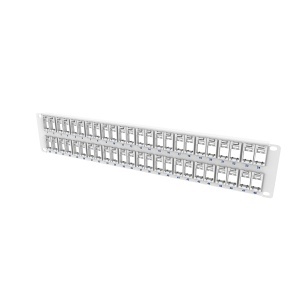 Ortronics SPKFBU48-W TechChoice 48-Port Front-Loading Keystone Panel with Removable Bezels, 2RU, White
