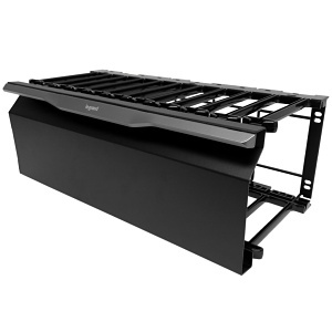 Ortronics MM20HMF4RU-B Mighty Mo 20 Horizontal Cable Management Panel, 2U, Black