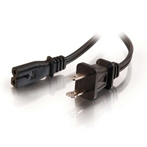 C2G CG27399 18 AWG 2-Slot Polarized Power Cord, 6', Black