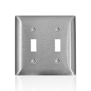 Leviton SS2-40 Wall Plate, SS C-Series 302/304 2-GG STD 2-TOG WP