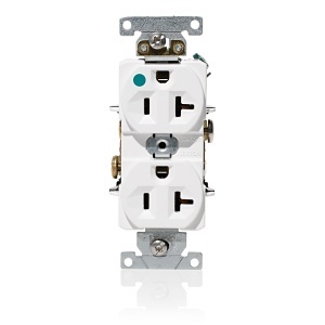 Leviton C8300-W 20A 125V Hospital Grade Duplex Receptacle, White