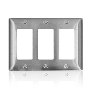 Leviton SS263-40 C-Series 302-304 3-Gang Standard 3-Decorator Wall Plate