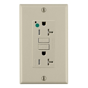 Leviton GFTR2-HGI SmartlockPro Self-Test GFCI Receptacle Outlet, Hospital Grade, Tamper-Resistant, 20A 125V, Ivory