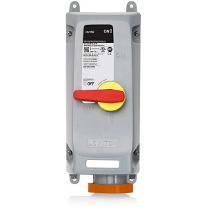 Leviton 460MI12WLEV LEV Series Mechanical Interlock, 3-Phase, 3P, 4W, 60A, 125/250V, Orange