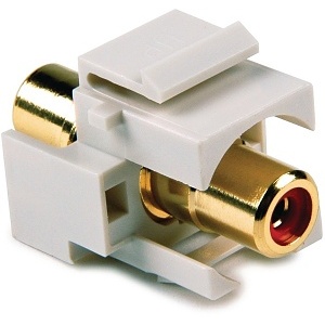HellermannTyton RCAINSERT RCA Coupler Module with Red Stripe, White