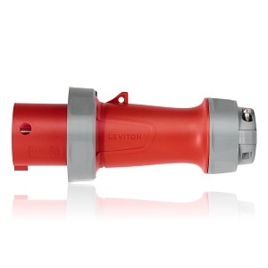Leviton 5100P7WLEV 100A Red Pin and Sleeve Plug