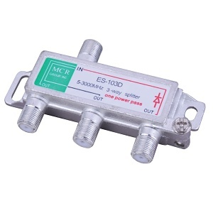 Vanco ES103DX 3-Way GHz Digital Satellite Splitter, Zinc Finish