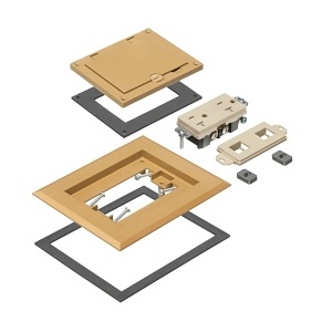 Arlington FLBC8510CA Non-Metallic Single Gang Frame Kit with Flip Lid Cover, 4.26" Height, 3.26" Width, 20-Pack, Caramel