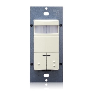 Leviton ODS0D-IDT PIR Occupancy Sensor, Dual Relay, Wall Switch, 2100SF, 120-277V, Light Almond
