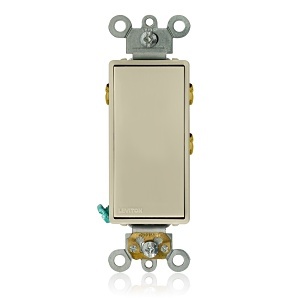 Leviton 5685-2I Decora Single Pole Maintained Contact Switch, 15A 120/277VAC, Ivory