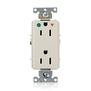 Leviton D8200-IGT 15A Decora Plus Isolated Ground Duplex Receptacle / Outlet, Hospital Grade, Self-Grounding, Light Almond
