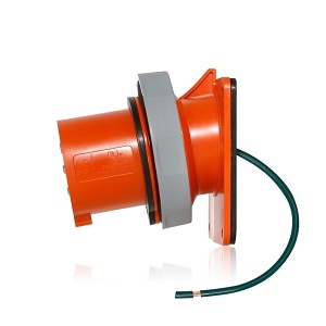 Leviton 430B12WLEV Pin and Sleeve Inlet, 30A, Orange