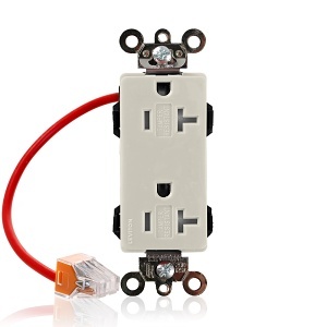 Leviton MT163-SCT Lev-Lok Tamper-Resistant Split-Circuit Duplex Receptacle, Light Almond
