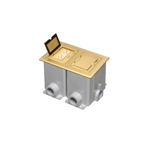 Arlington FLBC8520MB Electrical Back Box, Brass 2 Gang Floor Box Frame