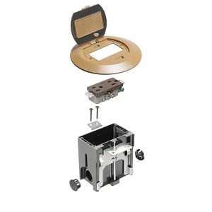 Arlington FLBAFR101CA Adjustable Floor Boxes, 1-Gang, Caramel