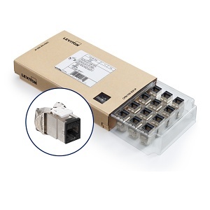 Leviton 61SJK-CE6 ATLAS-X1 CAT6 Shielded Keystone Jack, 12-Pack, Black