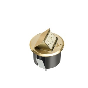 Arlington FLBT6520GMB Pop Up Counter Top Box Kit, 20A Decorator Style Tamper Resistant GFCI Receptacle, 1-Gang, 5.9" x 5.9", Brass