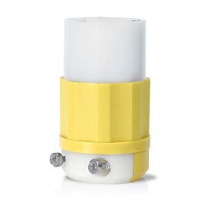 Leviton 23CM-13 Connectors, YL Plug Corr/Res 2PO3WI L5-20R 20A125V