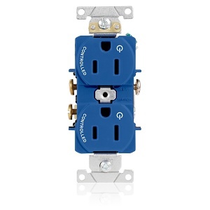 Leviton 5262-S2B Duplex Power Outlet, 15A, 125V, NEMA 5-15R, Indoor, Narrow Marked, Black