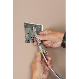 Arlington GF5075RASTG Conduit Adapter, 1/2" Screw-In Flex Connector with 3/4" Knockout