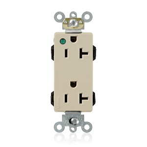 Leviton M1636-PLI IV Rec Duplex Hg Dec Pil/Lite Slim 20A125V