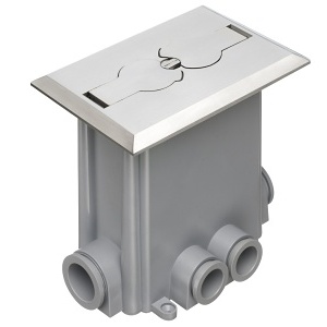 Arlington FLBCF101NL Nickel Floor Box for Concrete, Faceplates & Mounting Boxes