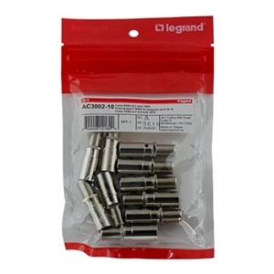 Pass & Seymour AC3002-10 Coaxial Cable Connector, 10-Pack