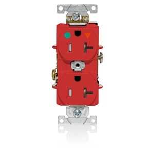 Leviton T8300-IGR Tamper-Resistant Isolated Ground Duplex Receptacle, 20A, 125V