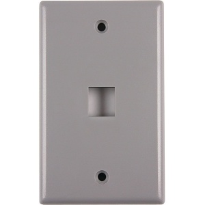 HellermannTyton FPSINGLE 1-Port Single-Gang Faceplate, Gray
