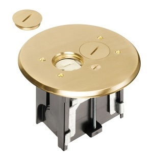 Arlington FLBAR101MB Electrical Back Box, Brass Adjustable Floor Box-Ro