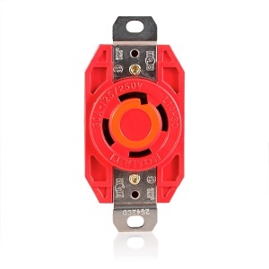 Leviton 2710-R Red Rec Lock 30-Pack, 4-Wire, 3-Pole, 30A, 125/250V