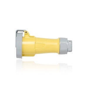 Leviton 320C4WLEV Pin and Sleeve Connector, 20A, Yellow