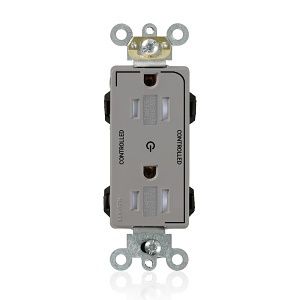 Leviton MT162-2GY Decora Plus Duplex Receptacle Outlet, BX1/10/050, Gray