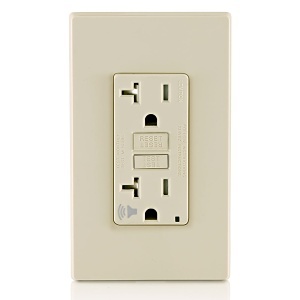 Leviton GFTA2-T Self Test Tamper-Resistant GFCI Outlet with Audible Alarm and LED Indicator Light, Light Almond