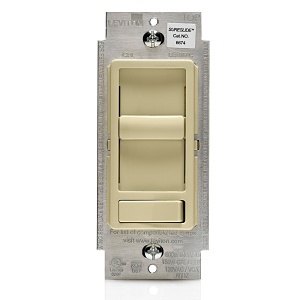 Leviton 6674-P0I SureSlide Dimmer Switch for Dimmable LED, Halogen and Incandescent Bulbs, 600W