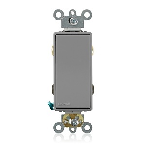 Leviton 5624-2GY Decora Plus Rocker Switch, 20A, 120/277V, Gray