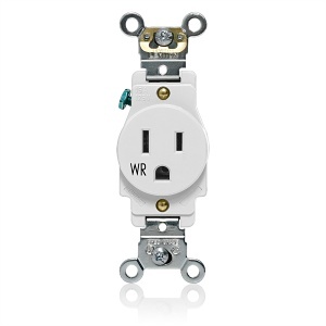 Leviton W5261-W Weather Resistant Single Receptacle